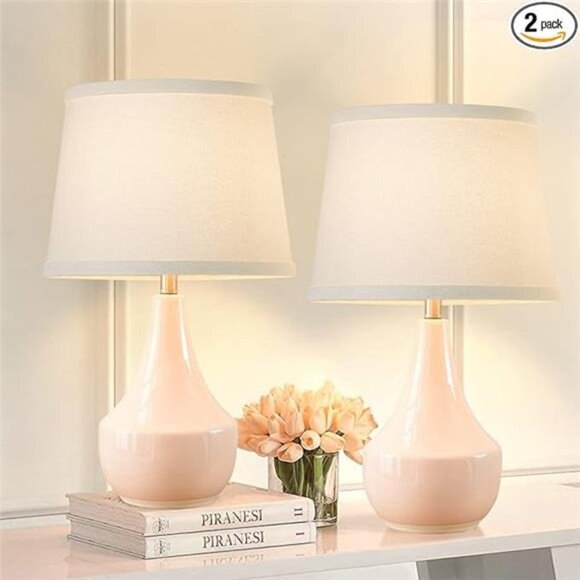 Table Lamp Set of 2, 18.63” Ceramic Table Lamp Classic Beside Lamps - Picture 7 of 7